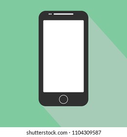 Phone icon in smart phone style. Cellphone pictogram in trendy flat style isolated on blue background. Telephone symbol for your web site design logo app eps 10