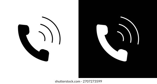 Telefonsymbol im festen Silhouettensatz. Vektorgrafik.