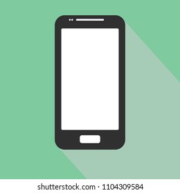 Phone icon in the style flat design on the blue background. stock vector illustration eps10