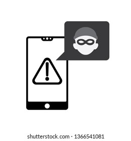 phone icon in stylish flat style isolated on white background. phone symbol hacker