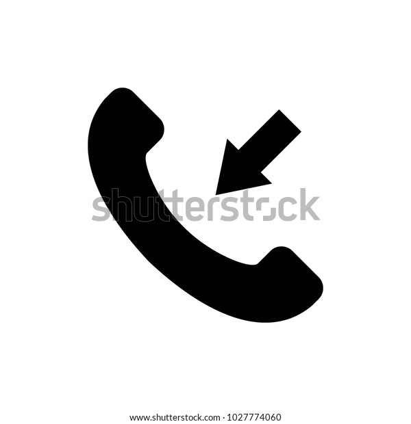 Phone Icon Symbol Black White Stock Vector (Royalty Free) 1027774060 ...