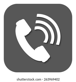 The phone icon. Phone symbol. Flat Vector illustration. Button