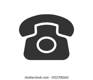 Phone Icon Symbol. Old Phone Logo Sign Shape. Vector Illustration Image. Isolated On White Background.