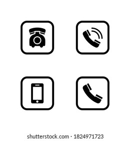 Símbolo de icono de teléfono vector de fondo blanco