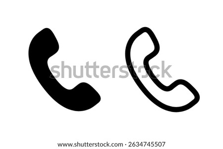 Phone icon symbol. Vector telephone flat icon. Call line icon sign for web and mobile app. Contact us simple illustration