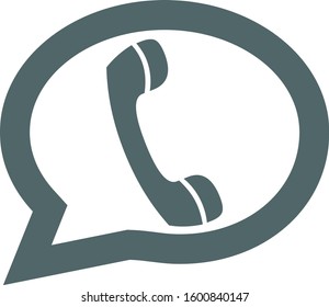 Phone icon in talk bubble. Vector illustration