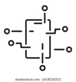 phone icon, technology symbol, artificial intelligence, flat vector illustration on white background