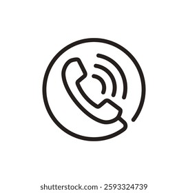 Phone icon, Telephone call symbol, Contact sign, Cell phone isolated on transparent background, icon for app or website, vector illustration