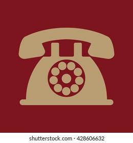 The phone icon. Telephone and support, hotline, helpdesk symbol. Flat Vector illustration