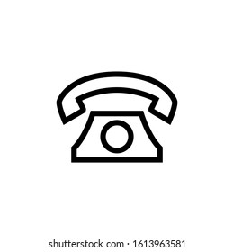 Phone Icon, Telephone symbol in outline style on white background