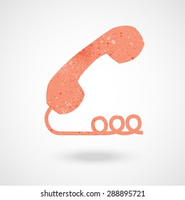 phone icon with texture vector illustration.