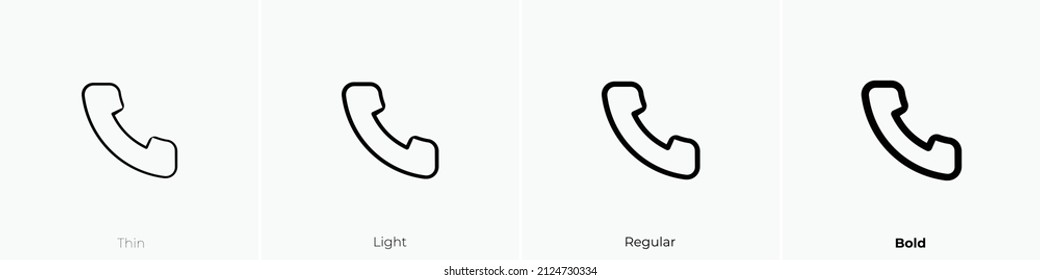 phone icon. Thin, Light Regular And Bold style design isolated on white background