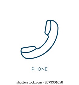 phone icon. Thin linear phone outline icon isolated on white background. Line vector phone sign, symbol for web and mobile
