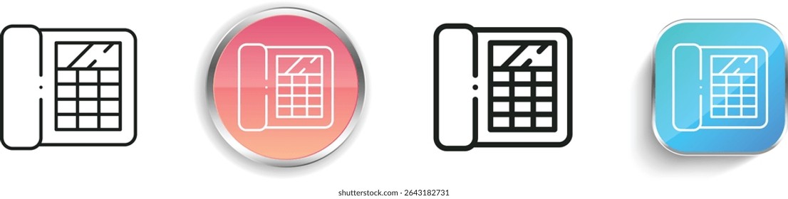 phone icon. Thin Linear, Regular and Button Style Design Isolated On White Background