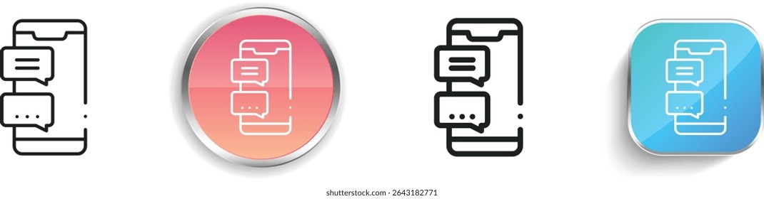 phone icon. Thin Linear, Regular and Button Style Design Isolated On White Background