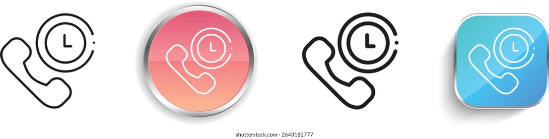 ícone do telefone. Design fino, linear, regular e estilo botão isolado no fundo branco