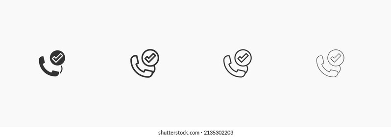 Telefon-Symbol mit einem Häkchen für Support und Service
