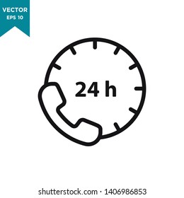 phone icon in trendy flat design, call service 24 hour icon 