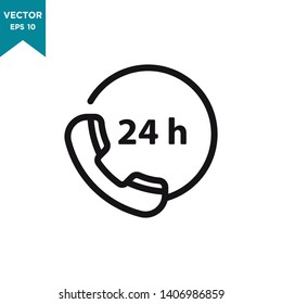 phone icon in trendy flat design, call service 24 hour icon 