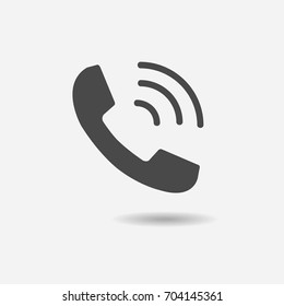 Phone icon in trendy flat on grey background.