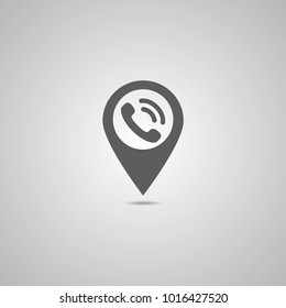 Phone icon in trendy flat style isolated on grey background. Handset icon with waves. Telephone symbol for your design, logo, UI. Vector illustration, EPS10.