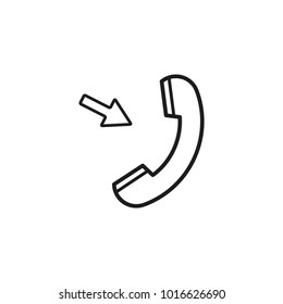 phone icon in trendy flat style, telephone symbol, in coming call illustration 