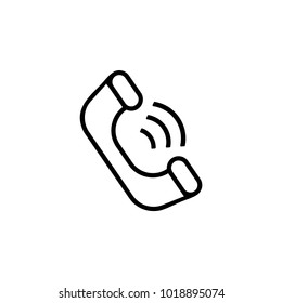 Phone icon in trendy flat style isolated on grey background. Handset icon with waves. Telephone symbol for your web site design, logo, app, UI. Vector illustration, EPS10.