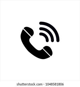 Phone icon in trendy flat style isolated on white background. Handset icon with waves. Telephone symbol for your design, logo, UI. Vector illustration, EPS10.
