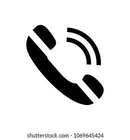 Phone icon in trendy flat style isolated on white background. Handset icon with waves. Telephone symbol for your web site design, logo, app, UI. Vector illustration, EPS10.