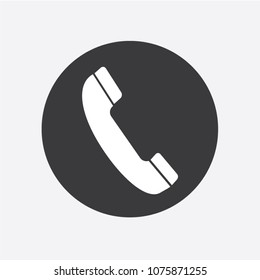 Phone icon in trendy flat style isolated on grey background. Handset icon with waves. Telephone symbol for your design, logo, UI. Vector illustration, EPS10.