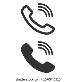 Phone icon in trendy flat style isolated on white background. Telephone symbol. Vector illustration.