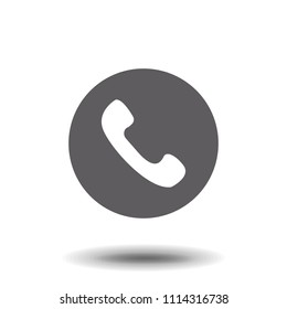 Phone icon in trendy flat style isolated on grey background. Handset icon with waves. Telephone symbol for your design, logo, UI. Vector illustration, EPS10.