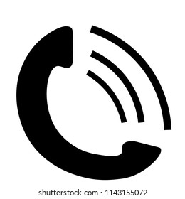 Phone icon in trendy flat style isolated on grey background. Handset icon with waves. Telephone symbol for your design, logo