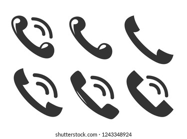 Phone icon in trendy flat style isolated on white background. Telephone symbol