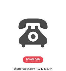 Phone icon in trendy flat style isolated on grey background. Handset icon with waves. Telephone symbol for your design, logo, UI. Vector illustration, EPS10.