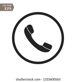 Phone icon in trendy flat style isolated on grey background. Handset icon with waves. Telephone symbol for your design, logo, UI. Vector illustration, EPS 10.