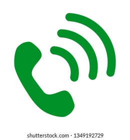 Phone icon in trendy flat style isolated on grey background. Handset icon with waves. Telephone symbol for your design, logo, UI. Vector illustration, EPS10.