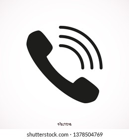 Phone icon in trendy flat style isolated on white background. Telephone symbol. Vector illustration.