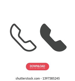 Phone icon in trendy flat style isolated on white background. Telephone symbol. Vector illustration. - Vector