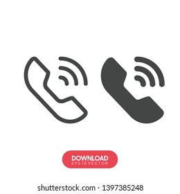 Phone icon in trendy flat style isolated on white background. Telephone symbol. Vector illustration. - Vector