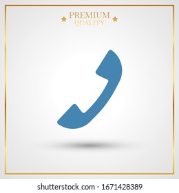 Telefonsymbol im trendigen Flachstil