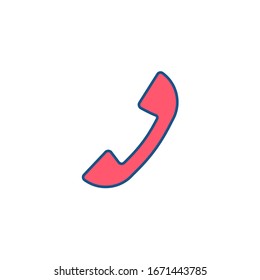 Icono de teléfono en estilo plano moderno