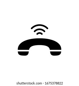 Icono de teléfono en la plantilla de logotipo de ilustración vectorial de estilo plano. EPS 10