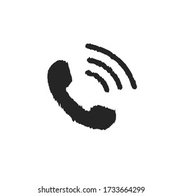 Icono de teléfono en estilo plano de moda aislado en fondo blanco. Símbolo del teléfono. Ilustración vectorial.