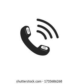 Icono de teléfono en estilo plano de moda aislado en fondo blanco. Símbolo del teléfono. Ilustración vectorial.