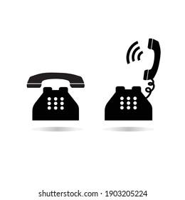 Phone icon in trendy flat style isolated on white background. Telephone symbol. Vector illustration.