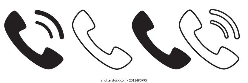 Phone icon in trendy flat style isolated on white background. Telephone symbol. Vector illustration.
