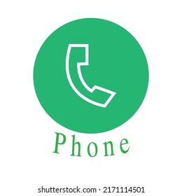 Phone icon in trendy flat style isolated on green background. Telephone symbol for your design, logo. vector illustration.