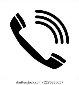 Icono de teléfono en estilo plano de moda aislado en fondo blanco. Símbolo del teléfono. Ilustración vectorial.

