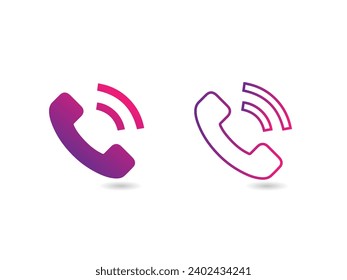Phone icon in trendy flat style isolated on white background. Telephone symbol. Vector illustration.